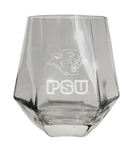 Load image into Gallery viewer, Plymouth State University Tigers Etched Diamond Cut 10 oz Stemless Wine Glass - NCAA Licensed
