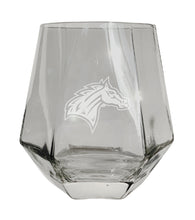 Load image into Gallery viewer, Rider University Broncs Tigers Etched Diamond Cut 10 oz Stemless Wine Glass - NCAA Licensed
