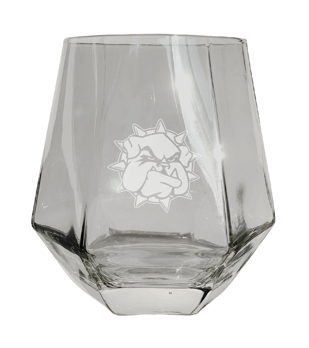 Southwestern Oklahoma State University Tigers Etched Diamond Cut 10 oz Stemless Wine Glass - NCAA Licensed