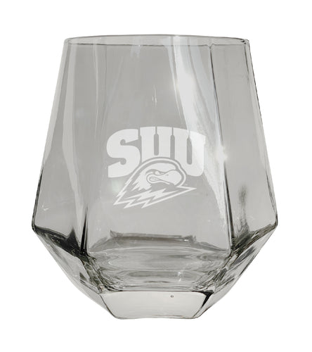 Southern Utah University Tigers Etched Diamond Cut 10 oz Stemless Wine Glass - NCAA Licensed
