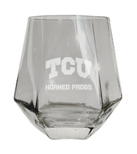 Load image into Gallery viewer, Texas Christian University Tigers Etched Diamond Cut 10 oz Stemless Wine Glass - NCAA Licensed
