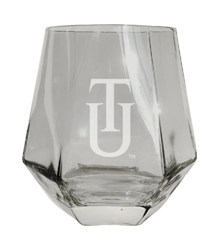 Tuskegee University Tigers Etched Diamond Cut 10 oz Stemless Wine Glass - NCAA Licensed