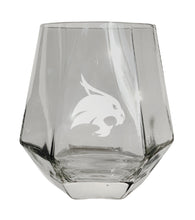 Load image into Gallery viewer, Texas State Bobcats Tigers Etched Diamond Cut 10 oz Stemless Wine Glass - NCAA Licensed
