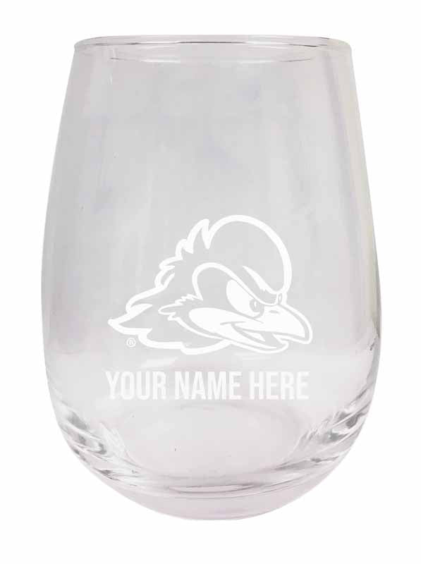Delaware Blue Hens NCAA Officially Licensed Laser-Engraved 9 oz Stemless Wine Glass - Personalize with Your Name, Ideal for Wine & Cocktails