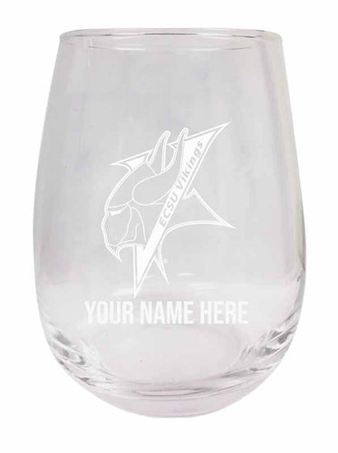 Elizabeth City State University NCAA Officially Licensed Laser-Engraved 9 oz Stemless Wine Glass - Personalize with Your Name, Ideal for Wine & Cocktails