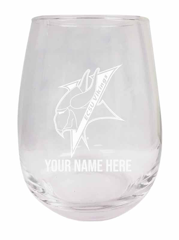 Elizabeth City State University NCAA Officially Licensed Laser-Engraved 9 oz Stemless Wine Glass - Personalize with Your Name, Ideal for Wine & Cocktails
