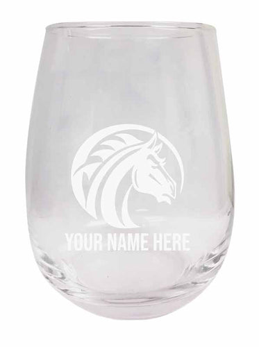Fayetteville State University NCAA Officially Licensed Laser-Engraved 9 oz Stemless Wine Glass - Personalize with Your Name, Ideal for Wine & Cocktails