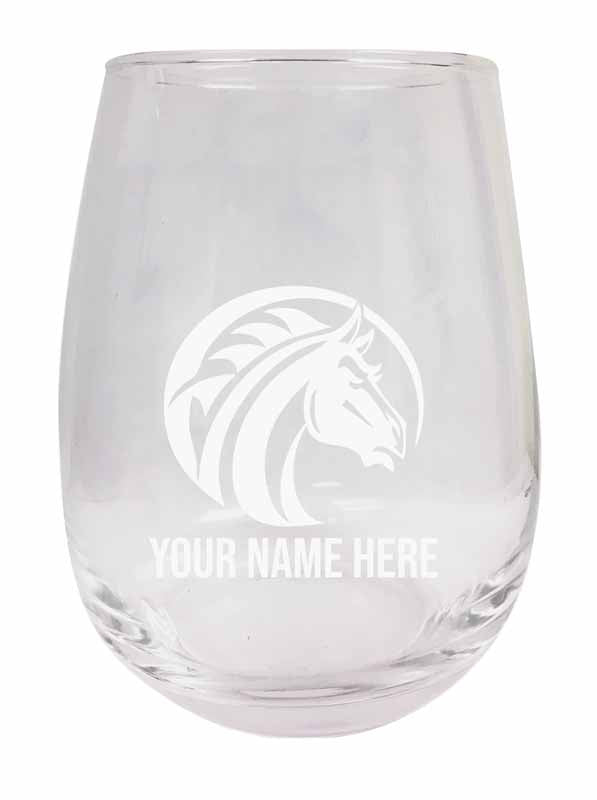 Fayetteville State University NCAA Officially Licensed Laser-Engraved 9 oz Stemless Wine Glass - Personalize with Your Name, Ideal for Wine & Cocktails
