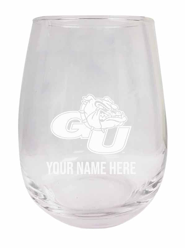 Gonzaga Bulldogs NCAA Officially Licensed Laser-Engraved 9 oz Stemless Wine Glass - Personalize with Your Name, Ideal for Wine & Cocktails