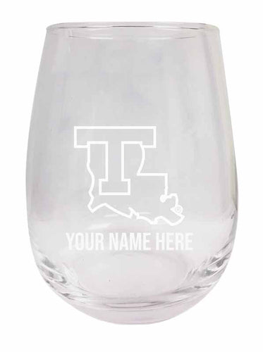 Louisiana Tech Bulldogs NCAA Officially Licensed Laser-Engraved 9 oz Stemless Wine Glass - Personalize with Your Name, Ideal for Wine & Cocktails