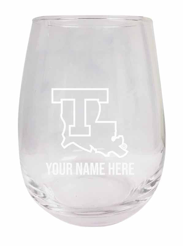 Louisiana Tech Bulldogs NCAA Officially Licensed Laser-Engraved 9 oz Stemless Wine Glass - Personalize with Your Name, Ideal for Wine & Cocktails