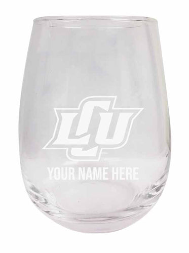 Lubbock Christian University Chaparral NCAA Officially Licensed Laser-Engraved 9 oz Stemless Wine Glass - Personalize with Your Name, Ideal for Wine & Cocktails