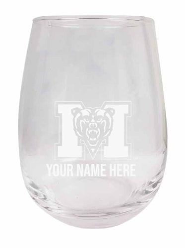 Mercer University NCAA Officially Licensed Laser-Engraved 9 oz Stemless Wine Glass - Personalize with Your Name, Ideal for Wine & Cocktails