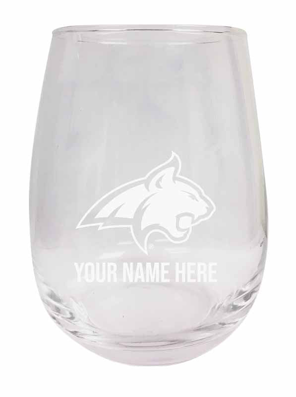 Montana State Bobcats NCAA Officially Licensed Laser-Engraved 9 oz Stemless Wine Glass - Personalize with Your Name, Ideal for Wine & Cocktails