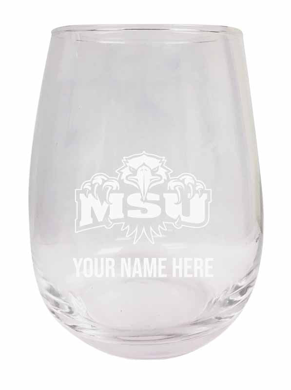 Morehead State University NCAA Officially Licensed Laser-Engraved 9 oz Stemless Wine Glass - Personalize with Your Name, Ideal for Wine & Cocktails