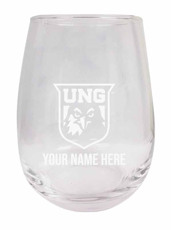 North Georgia Nighhawks NCAA Officially Licensed Laser-Engraved 9 oz Stemless Wine Glass - Personalize with Your Name, Ideal for Wine & Cocktails