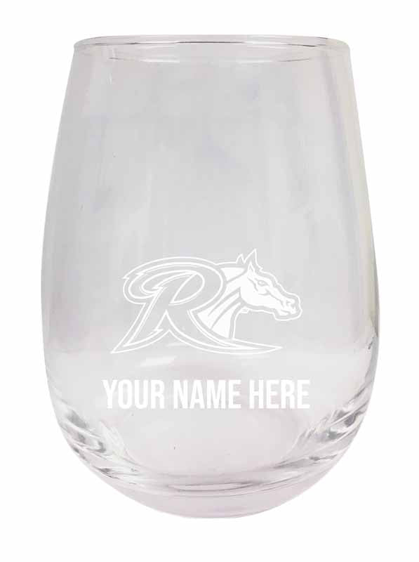 Rider University Broncs NCAA Officially Licensed Laser-Engraved 9 oz Stemless Wine Glass - Personalize with Your Name, Ideal for Wine & Cocktails