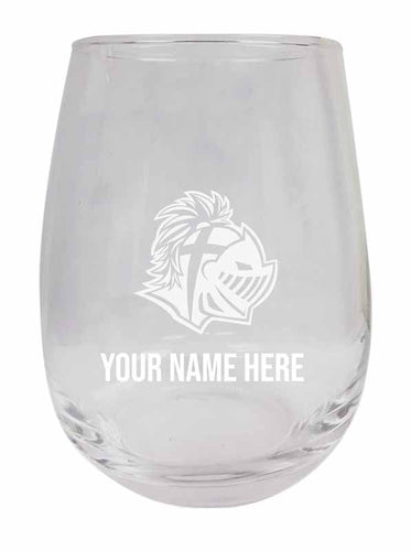 Southern Wesleyan University NCAA Officially Licensed Laser-Engraved 9 oz Stemless Wine Glass - Personalize with Your Name, Ideal for Wine & Cocktails