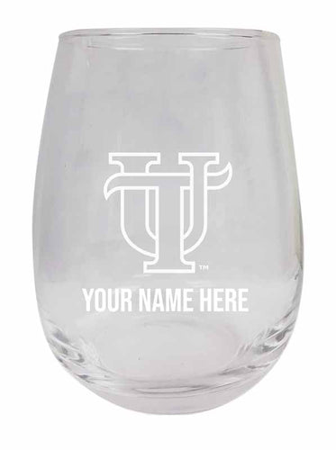 University of Tampa Spartans NCAA Officially Licensed Laser-Engraved 9 oz Stemless Wine Glass - Personalize with Your Name, Ideal for Wine & Cocktails