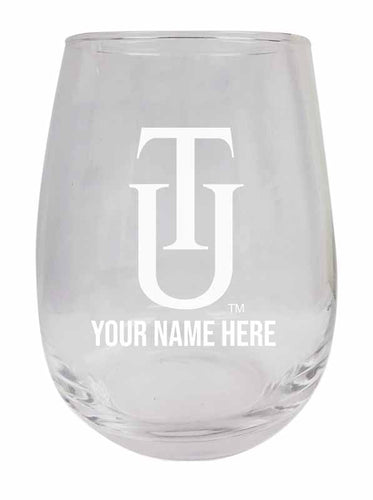 Tuskegee University NCAA Officially Licensed Laser-Engraved 9 oz Stemless Wine Glass - Personalize with Your Name, Ideal for Wine & Cocktails