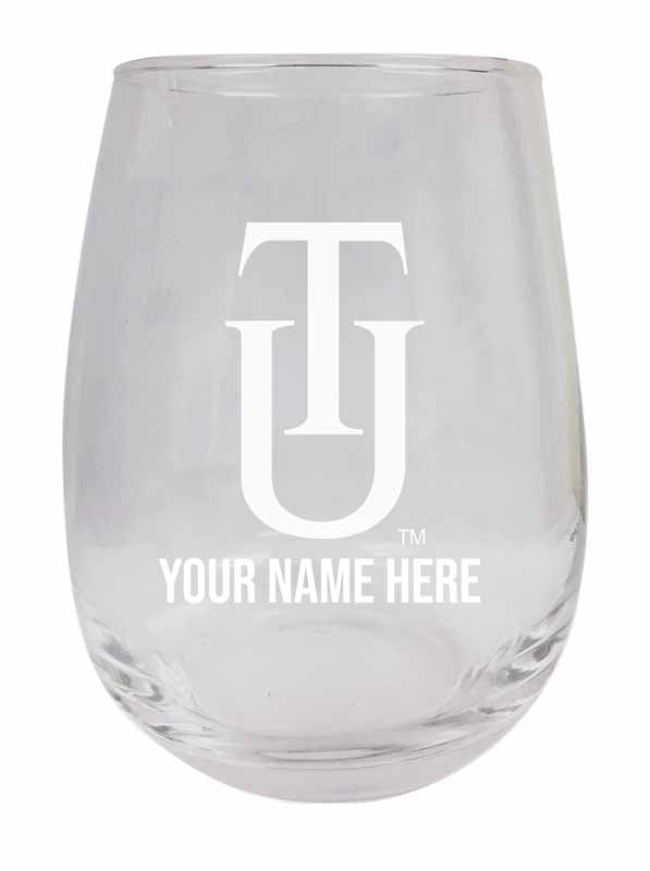 Tuskegee University NCAA Officially Licensed Laser-Engraved 9 oz Stemless Wine Glass - Personalize with Your Name, Ideal for Wine & Cocktails