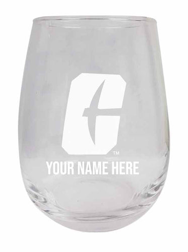 North Carolina Charlotte Forty-Niners NCAA Officially Licensed Laser-Engraved 9 oz Stemless Wine Glass - Personalize with Your Name, Ideal for Wine & Cocktails