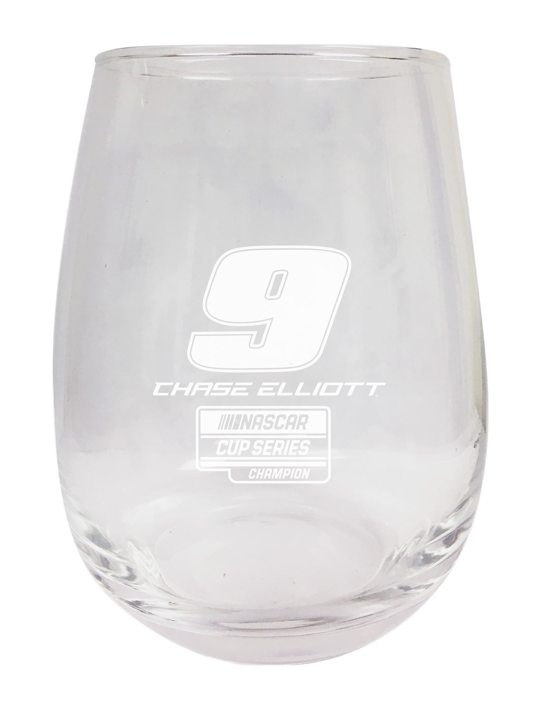 R and R Imports Chase Elliott NASCAR 2020 Champion Etched Stemless Glass 9 oz 2-Pack