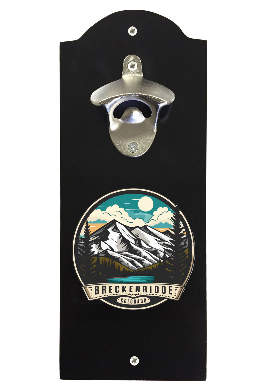 Breckenridge Colorado Design A Souvenir  Wall mounted bottle opener Black