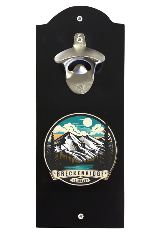 Breckenridge Colorado Design A Souvenir  Wall mounted bottle opener Black