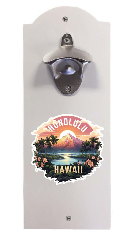 Honolulu Hawaii A Souvenir  Wall mounted bottle opener