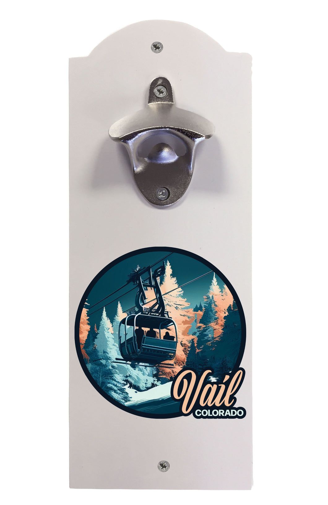 Vail Colorado Design C Souvenir  Wall mounted bottle opener White