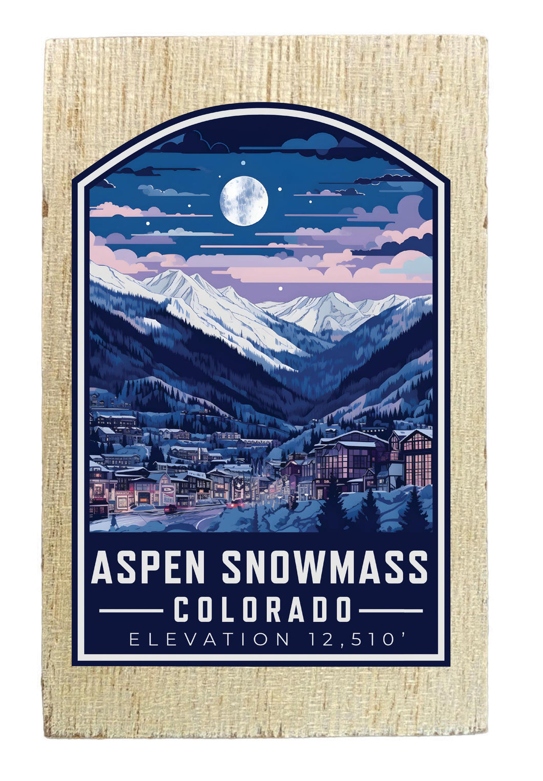 Aspen Snowmass Colorado Design C Souvenir Wooden 2