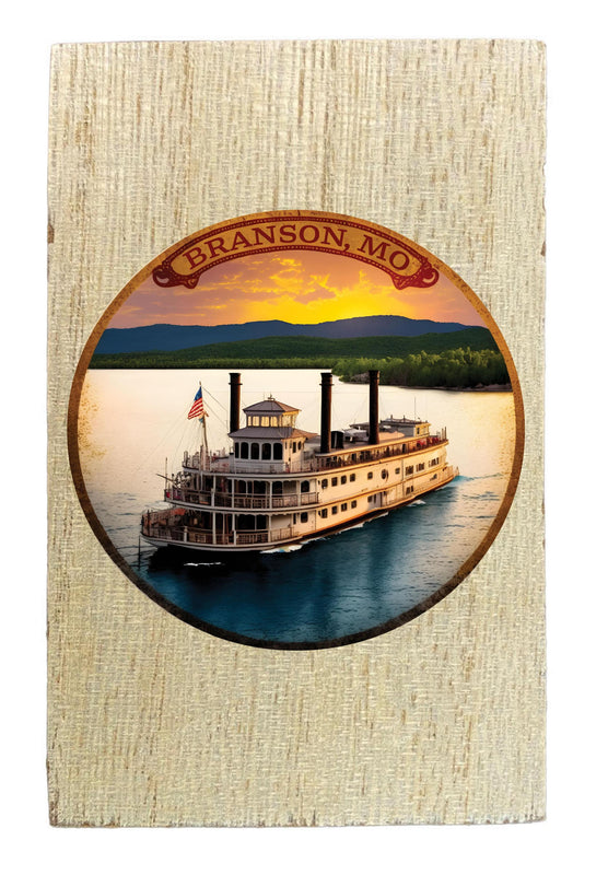 Branson Missouri Design C Souvenir Wooden 2" x 3" Fridge Magnet