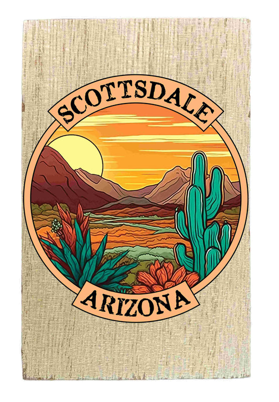Scottsdale Arizona Design A Souvenir Wooden 2" x 3" Fridge Magnet