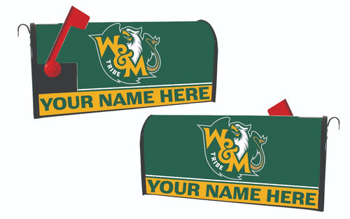 William and Mary NCAA Officially Licensed Mailbox Cover Customizable With Your Name