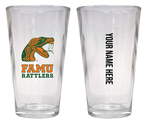 Customizable NCAA Florida A&M Rattlers 16 oz Pint Glass – Perfect Gift Personalized With your own  or any fan name