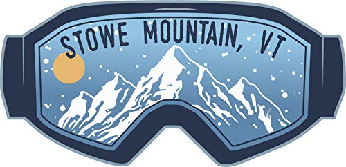 Stowe Mountain Vermont Ski Adventures Souvenir Approximately 5 x 2.5-Inch Vinyl Decal Sticker Goggle Design 4-Pack
