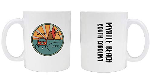 Myrtle Beach South Carolina Souvenir Camp Life 8 oz Coffee Mug 2-Pack