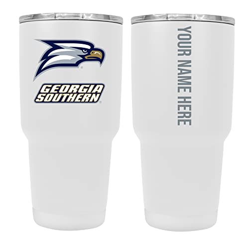 Custom Georgia Southern Eagles White Insulated Tumbler - 24oz Engraved Stainless Steel Travel Mug