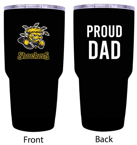 Wichita State Shockers Proud Dad 24 oz Insulated Stainless Steel Tumbler Black