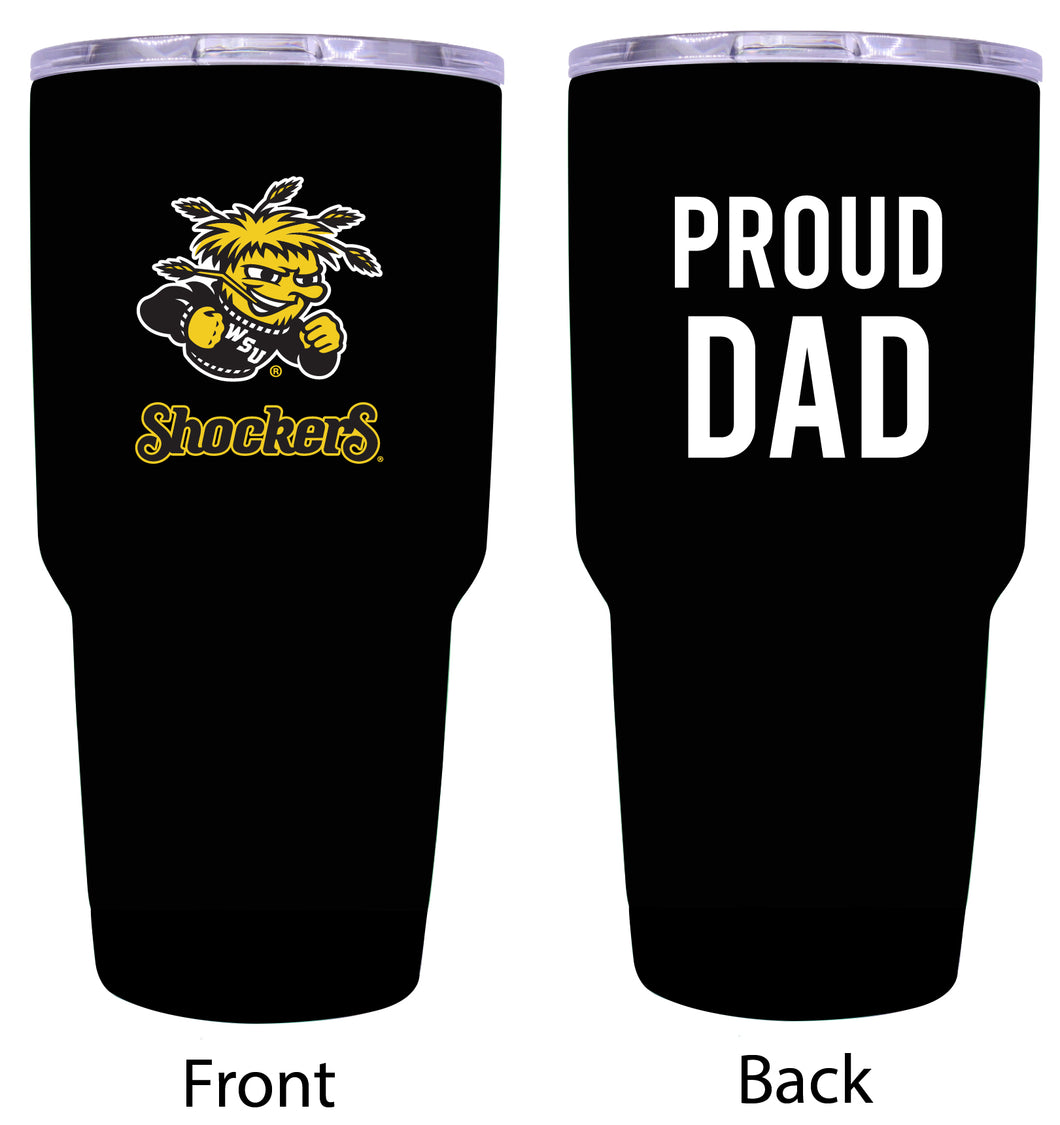 Wichita State Shockers Proud Dad 24 oz Insulated Stainless Steel Tumbler Black