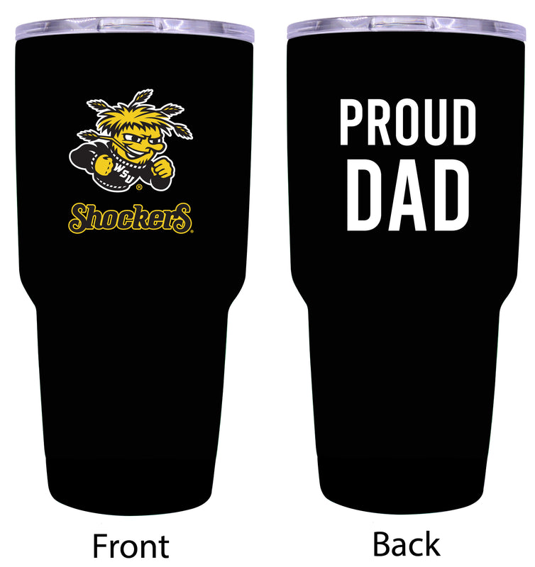 Wichita State Shockers Proud Dad 24 oz Insulated Stainless Steel Tumbler Black