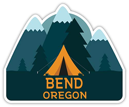 Bend Oregon Souvenir 4-Inch Fridge Magnet Camping Tent Design
