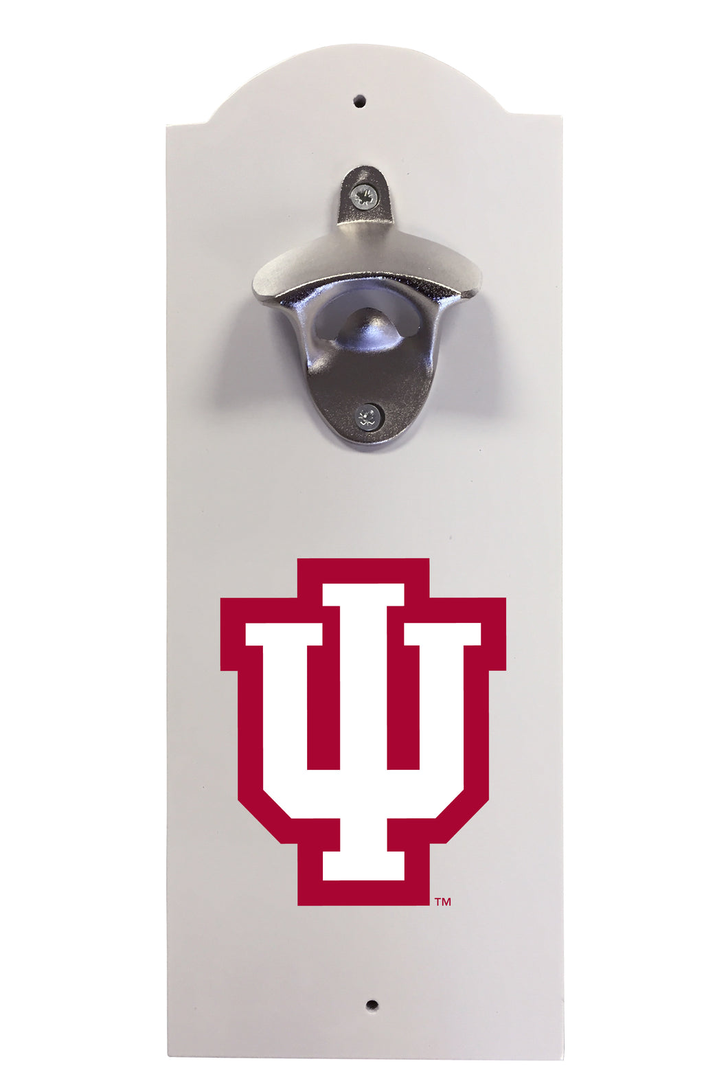 Indiana Hoosiers Wall-Mounted Bottle Opener – Sturdy Metal with Decorative Wood Base for Home Bars, Rec Rooms & Fan Caves