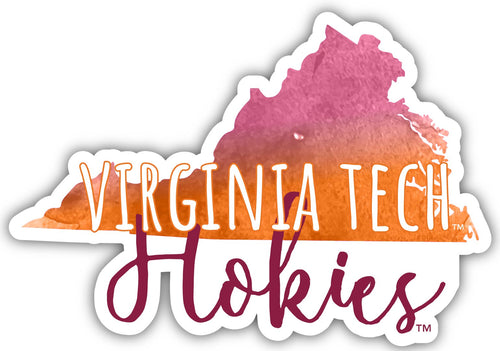 Virginia Tech Hokies 2-Inch on one of its sides Watercolor Design NCAA Durable School Spirit Vinyl Decal Sticker