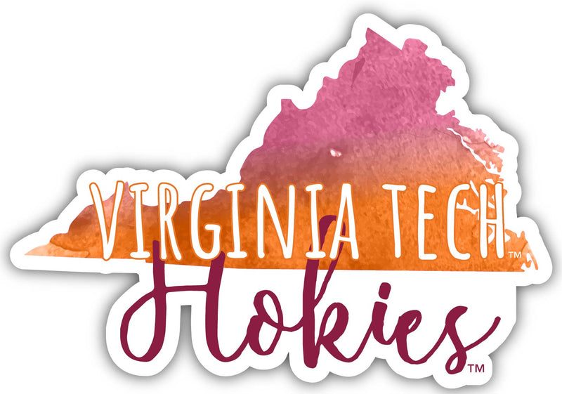 Virginia Tech Hokies 2-Inch on one of its sides Watercolor Design NCAA Durable School Spirit Vinyl Decal Sticker