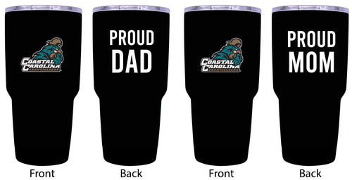 Coastal Carolina University Proud Parent 24 oz Insulated Tumblers Set - Black, Mom & Dad Edition