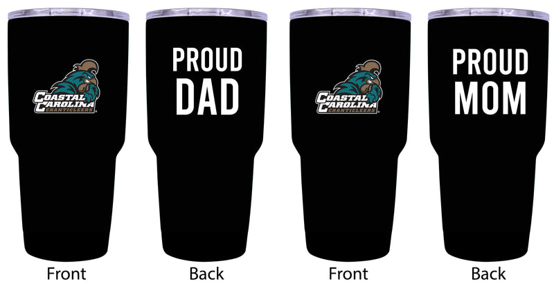 Coastal Carolina University Proud Parent 24 oz Insulated Tumblers Set - Black, Mom & Dad Edition