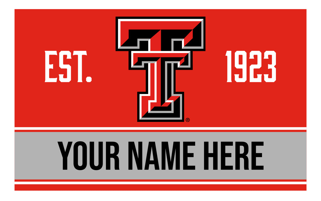 Personalized Customizable Texas Tech Red Raiders Wood Sign with Frame Custom Name