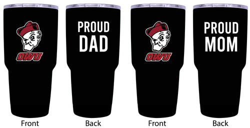 Ohio Wesleyan University Proud Parent 24 oz Insulated Tumblers Set - Black, Mom & Dad Edition